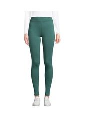 Lands' End Petite High Rise Serious Sweats Fleece Lined Pocket Leggings - Washed evergreen