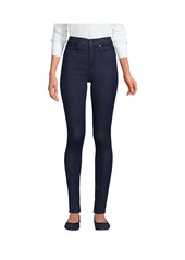 Lands' End Petite High Rise Stretch Denim Skinny Jeans - Black