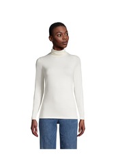 Lands' End Petite Lightweight Jersey Skimming Long Sleeve Turtleneck - Radiant navy