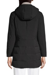 Lands' End Women's Petite Quilted Stretch Down Coat - Black