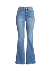 Lands' End Women's Recover Denim High Rise Skinny Flare Jeans - Beau blue