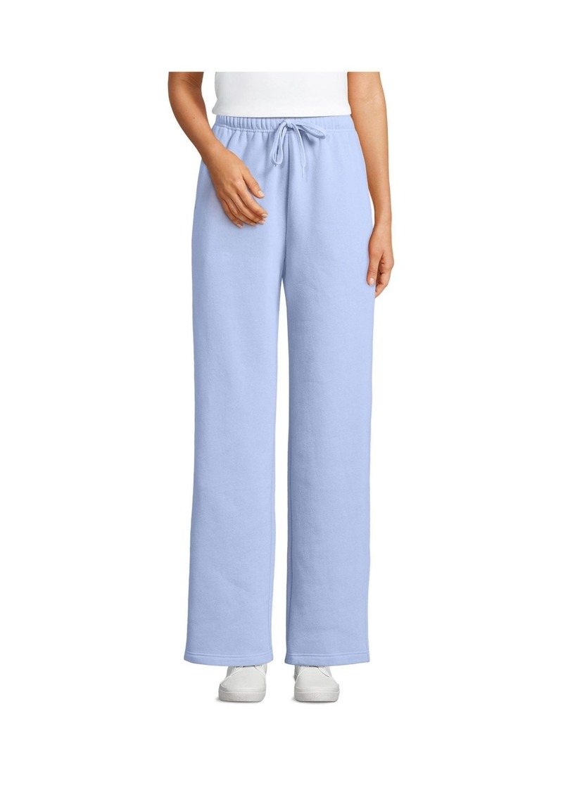 Lands' End Women's Serious Sweats High Rise Relaxed Straight Leg Pants - Light cornflower