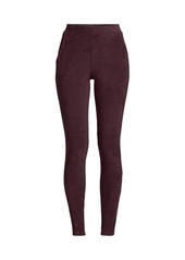 Lands' End Petite Sport Knit High Rise Corduroy Leggings - Black