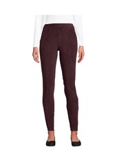 Lands' End Petite Sport Knit High Rise Corduroy Leggings - Black