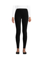 Lands' End Petite Sport Knit High Rise Corduroy Leggings - Black