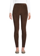 Lands' End Petite Sport Knit High Rise Corduroy Leggings - Rich coffee