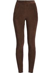 Lands' End Petite Sport Knit High Rise Corduroy Leggings - Rich coffee