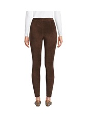 Lands' End Petite Sport Knit High Rise Corduroy Leggings - Rich coffee