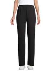 Lands' End Women's Petite Sport Knit High Rise Elastic Waist Pants - Black