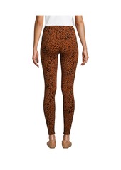 Lands' End Women's Starfish Mid Rise Knit Leggings - Burnt caramel leopard print