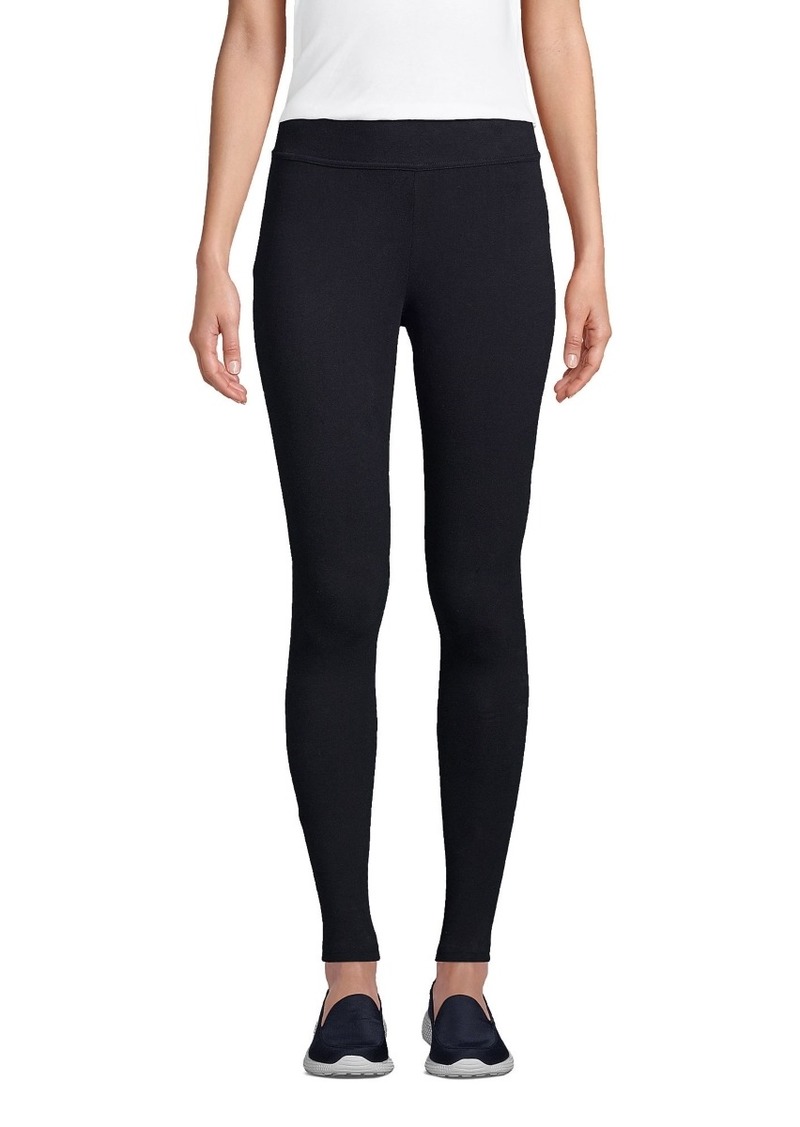 Lands' End Petite Starfish Mid Rise Knit Leggings - Black