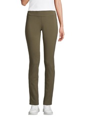 Lands' End Women's Starfish Mid Rise Slim Leg Elastic Waist Pull On Pants - Forest moss