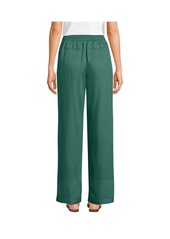 Lands' End Petite Tencel Fiber High Rise Wide Leg Pants - Washed evergreen