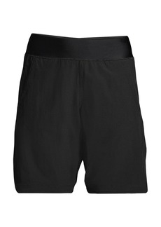"Lands' End Plus Size 9"" Quick Dry Modest Board Shorts Swim Cover-up Shorts - Black"