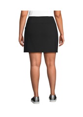 Lands' End Plus Size Active High Impact High Rise Flat Front Skorts - Black