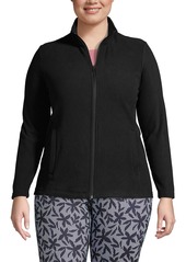 Lands' End Plus Size Anyweather Fleece Full Zip Jacket - Deep sea navy