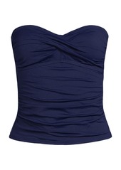 Lands' End Plus Size Bandeau Tankini Swimsuit Top - Deep sea navy