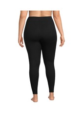 Lands' End Plus Size Baselayer Cozy Thermaskin Pants - Black