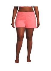 "Lands' End Plus Size Smoothing Control 3"" Swim Short - Blackberry"