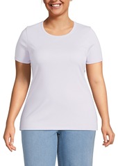 Lands' End Plus Size Cotton Rib T-shirt - Bright spruce