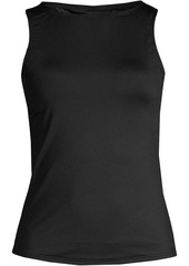 Lands' End Women's Dd-Cup High Neck Upf 50 Modest Tankini Swimsuit Top - Black