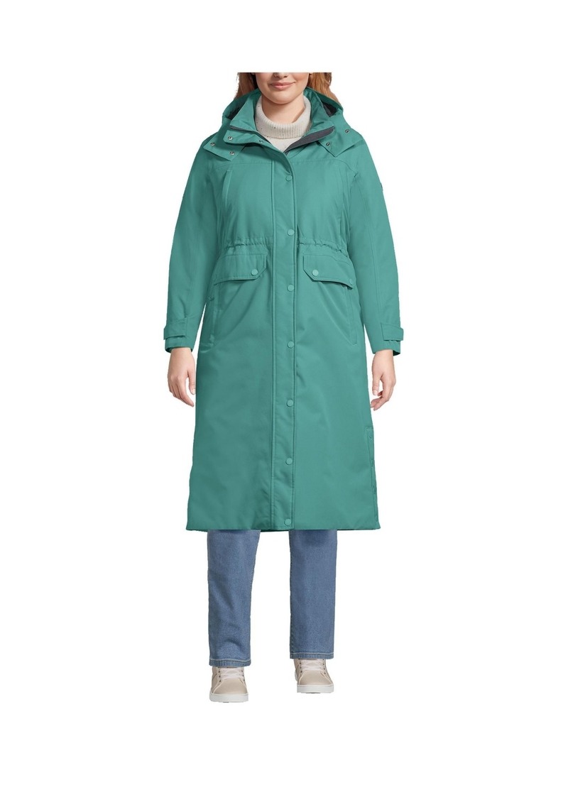 Lands' End Plus Size Expedition Waterproof Winter Maxi Down Coat - Teal shadow