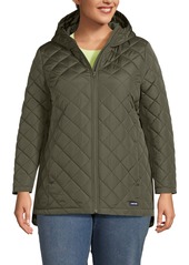 Lands' End Plus Size School Uniform FeatherFree Insulated Jacket - Forest moss