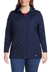 Lands' End Plus Size School Uniform FeatherFree Insulated Jacket - Forest moss