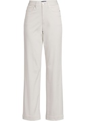 Lands' End Women's High Rise 5 Pocket Wide Leg Chino Pants - Light stone