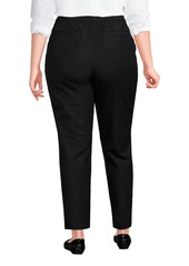 Lands' End Plus Size High Rise Bi Stretch Pintuck Pencil Ankle Pants - Deep sea navy