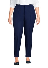 Lands' End Plus Size High Rise Bi Stretch Pintuck Pencil Ankle Pants - Deep sea navy