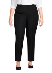 Lands' End Plus Size High Rise Bi Stretch Pintuck Pencil Ankle Pants - Deep sea navy