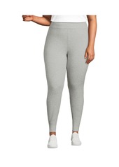 Lands' End Plus Size High Rise Serious Sweats Fleece Lined Pocket Leggings - Gray heather