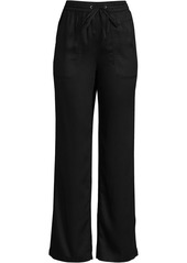 Lands' End Women's High Rise Wide Leg Pants made with Tencel Fibers - Soft indigo