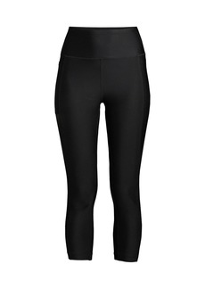 Lands' End Plus Size High Waisted Modest Swim Leggings with Upf 50 Sun Protection - Black