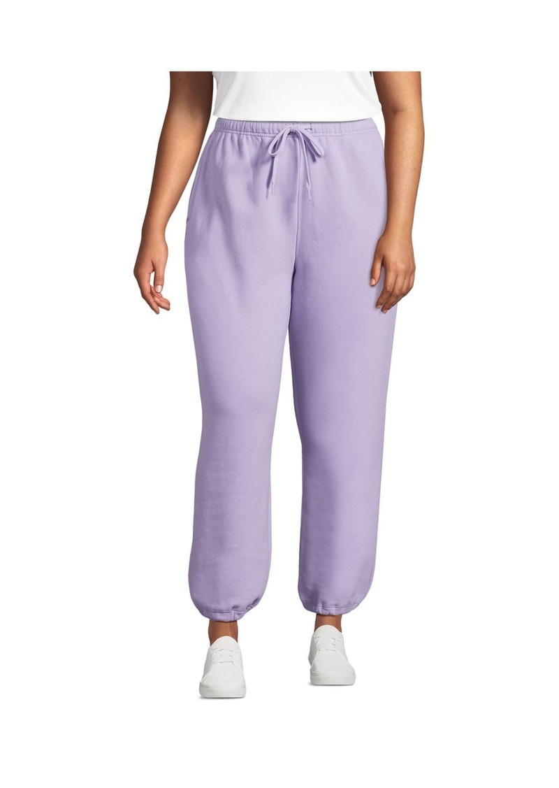 Lands' End Women's Serious Sweats High Rise Jogger Pants - Lavender cloud