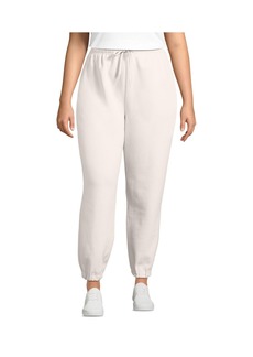 Lands' End Plus Size Serious Sweats High Rise Jogger Pants - Moonstone