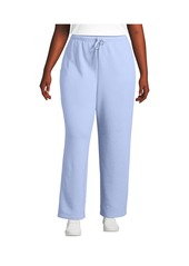 Lands' End Women's Serious Sweats High Rise Relaxed Straight Leg Pants - Light cornflower