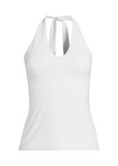 Lands' End Plus Size Slender Halter Top - White