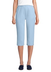 Lands' End Plus Size Sport Knit High Rise Elastic Waist Pull On Capri Pants - Sahara desert