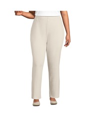 Lands' End Plus Size Sport Knit High Rise Pants - Flax heather