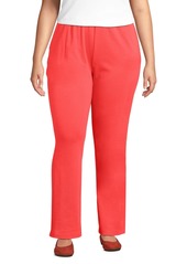 Lands' End Plus Size Sport Knit High Rise Pants - Flax heather