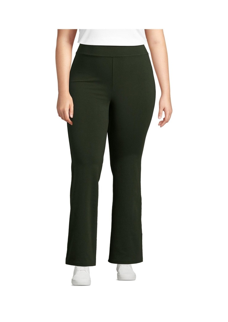 Lands' End Plus Size Starfish High Rise Flare Pants - Fresh evergreen