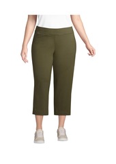 Lands' End Plus Size Starfish Mid Rise Crop Pants - Forest moss