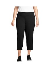 Lands' End Plus Size Starfish Mid Rise Crop Pants - Forest moss