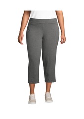 Lands' End Plus Size Starfish Mid Rise Crop Pants - Forest moss