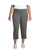 Lands' End Plus Size Starfish Mid Rise Crop Pants - Charcoal heather