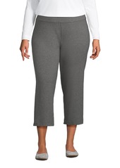 Lands' End Plus Size Starfish Mid Rise Pull On Crop Pants - Charcoal heather