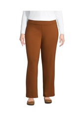 Lands' End Plus Size Starfish Mid Rise Straight Leg Pants - Dark caramel