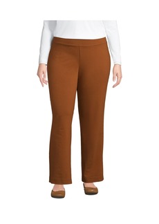 Lands' End Plus Size Starfish Mid Rise Straight Leg Pants - Dark caramel